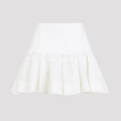 Alaïa Ruffle Mini Skirt In Wool Crinoline Knit In White