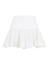 Alaïa Womens Blanc Ruffled Wool-blend Mini Skirt In White