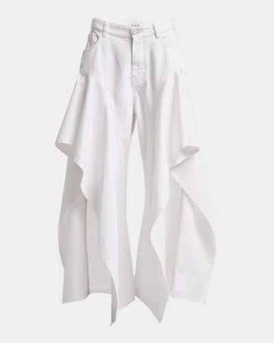 ALAÏA RUFFLE SLIT JEANS