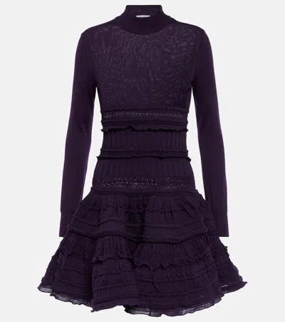 Alaïa Minikleid Aus Schurwolle In Grey