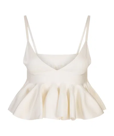 Alaïa Ruffled Camisole In White