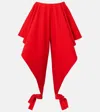 Alaïa Womens Orange Sanguine Ruffled Open-seam Cotton Trousers In Red
