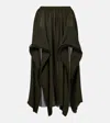 Alaïa Ruffled Georgette Pants In Black