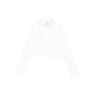 Alaïa Ruffled High-neck Shirt In White