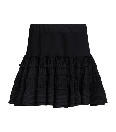 Alaïa Ruffled Mini Skirt In Blue