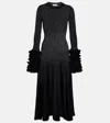 Alaïa Ruffled Mohair-blend Maxi Dress In Blue