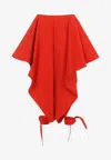 Alaïa Womens Orange Sanguine Ruffled Open-seam Cotton Trousers In Orange
