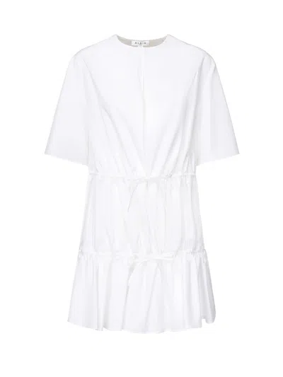 Alaïa Cotton Poplin Dress In White