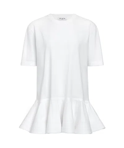 ALAÏA ALAÏA PEPLUM FLARED T-SHIRT