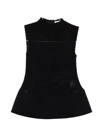 Alaïa Ruffled Top In Black