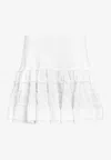 Alaïa Womens Blanc Ruffled Wool-blend Mini Skirt In White