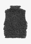 Alaïa Cropped Ruffled Waistcoat In Gray