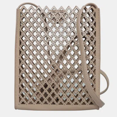 Pre-owned Alaïa Sable Pochette Crossbody Bag In Beige