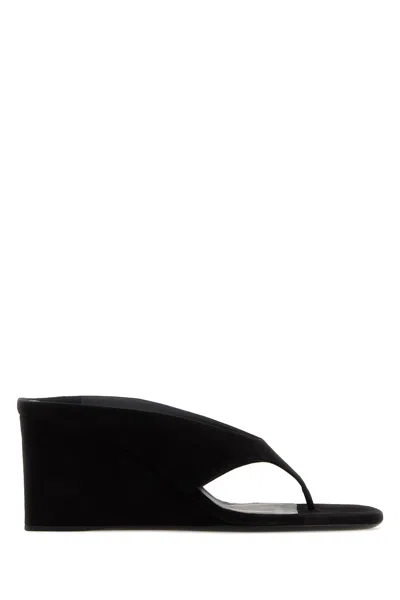 Alaïa Sabot Infradito In Pelle Scamosciata Nera Donna In Black