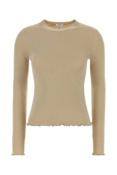 Alaïa Knit Top Fitted Silhouette Cropped Length In Brown