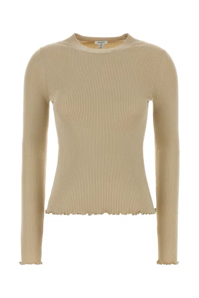Alaïa Knit Top Fitted Silhouette Cropped Length In Brown