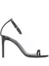 Alaïa Womens Azzedine Alaia Asymmetric Heeled Leather Sandals In Black