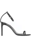 Alaïa Womens Azzedine Alaia Asymmetric Heeled Leather Sandals In Black