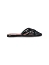 Alaïa Black Mesh Mule Flats In Black