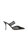 Alaïa La Coeur 90 Mesh And Patent-leather Mules In Black