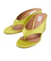 Alaïa Cube Satin Wedge Thong Sandals In Green