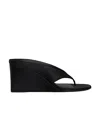Alaïa Womens Black Thong-strap 75 Wedge-heel Leather Mules In Black