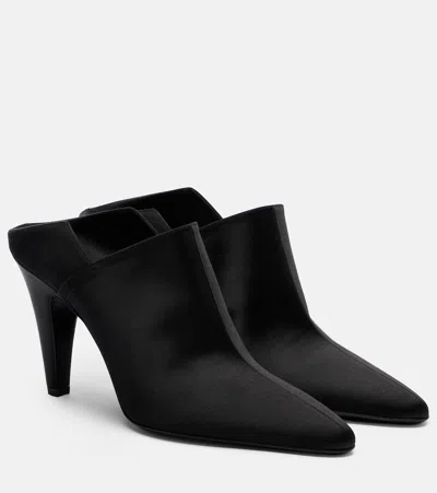 Alaïa Satin Mules In Black