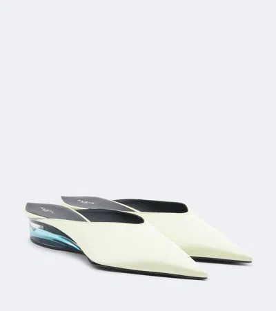 Alaïa Satin Mules In Green