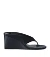Alaïa Womens Black Thong-strap 75 Wedge-heel Leather Mules In Black