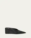 Alaïa Alaia Cube Wedge Satin Mules In Noir