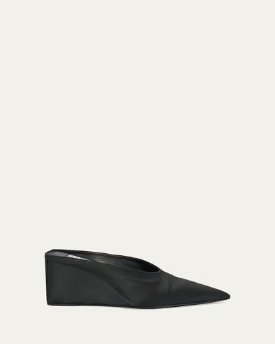ALAÏA SATIN WEDGE MULES