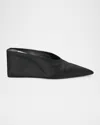 Alaïa Alaia Cube Wedge Satin Mules In Noir