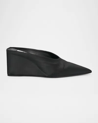 ALAÏA SATIN WEDGE MULES