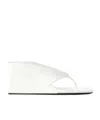 Alaïa Satin Wedge Sandals In White
