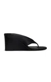 Alaïa Womens Black Thong-strap 75 Wedge-heel Leather Mules In Black