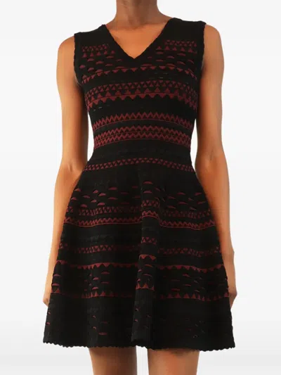 Pre-owned Alaïa Scallop-detail Sleeveless Dress In Black