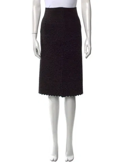 Pre-owned Alaïa Scalloped Accent Knee-length Skirt In Black