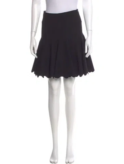 Pre-owned Alaïa Scalloped Accent Knee-length Skirt In Blue