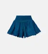 Alaïa Scalloped Crinoline Shorts In Blue