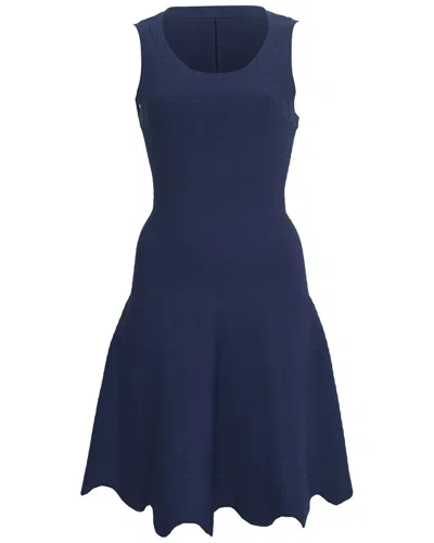 Alaïa Scalloped Hem Mini Dress (authentic Pre-loved) In Blue