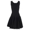 Alaïa Scalloped Mini Dress In Black Wool