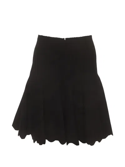 Pre-owned Alaïa Scalloped Textured Mini Skirt In Black