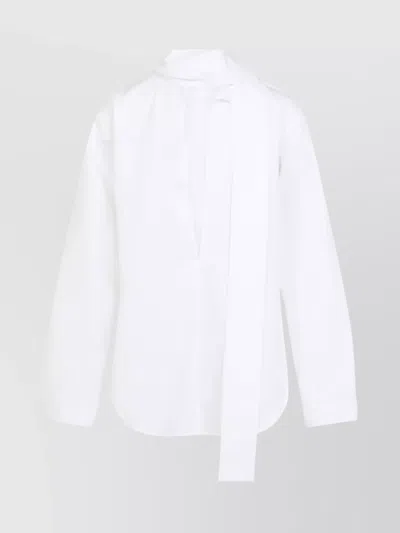 ALAÏA SCARF BLOUSE COTTON STAND-UP COLLAR