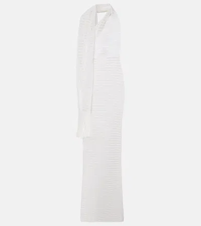 Alaïa Scarf-detail Maxi Dress In White