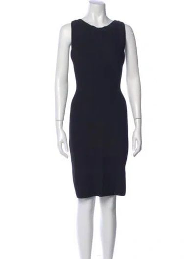 Pre-owned Alaïa Scoop Neck Knee-length Dress In Black