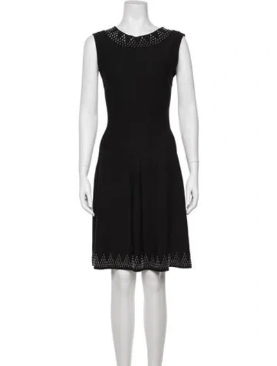 Pre-owned Alaïa Scoop Neck Knee-length Dress In Black