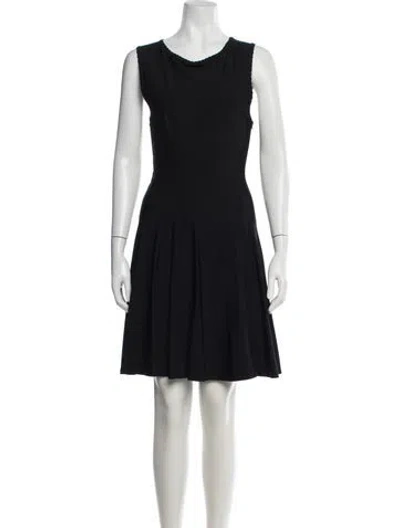 Pre-owned Alaïa Scoop Neck Knee-length Dress In Black