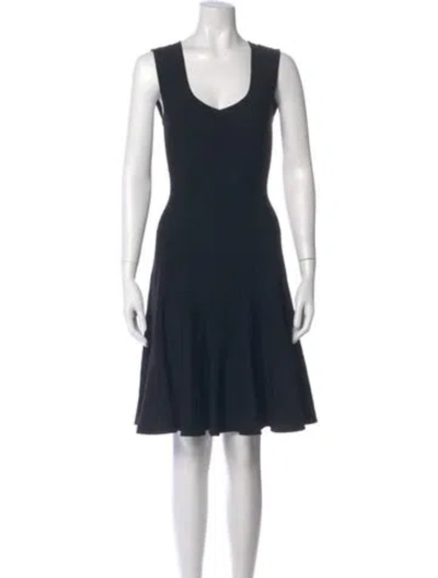 Pre-owned Alaïa Scoop Neck Knee-length Dress In Blue