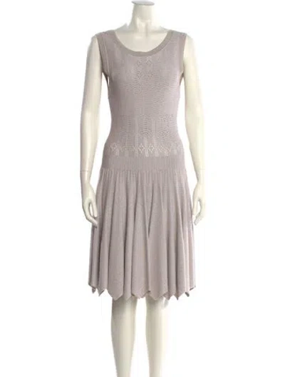 Pre-owned Alaïa Scoop Neck Knee-length Dress In Neutral