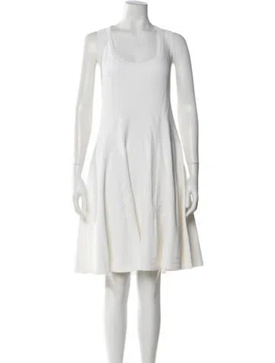 Pre-owned Alaïa Scoop Neck Knee-length Dress In Neutral